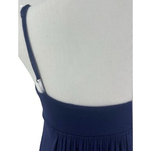 Navy Blue Boho Ruffle Hem Empire Waist Maxi Dress • Cottagecore Coquette Boho S - Picture 8 of 16